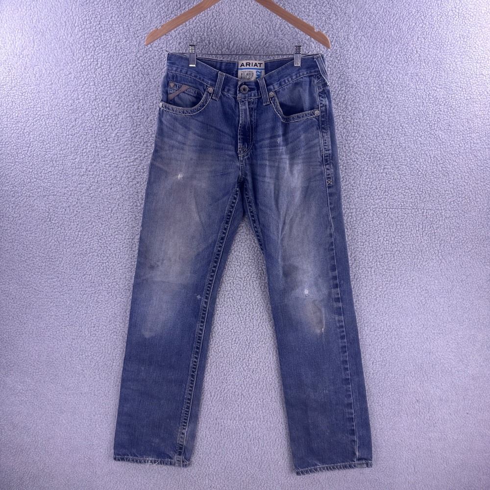 Ariat M2 Relaxed Boot Cut Jeans Mens 30x34 Blue Medium Wash Western Denim